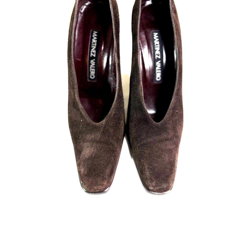 Martinez Valero Brown Vintage Spanish Suede Size 8.5 M  Women Leather‎ Pump